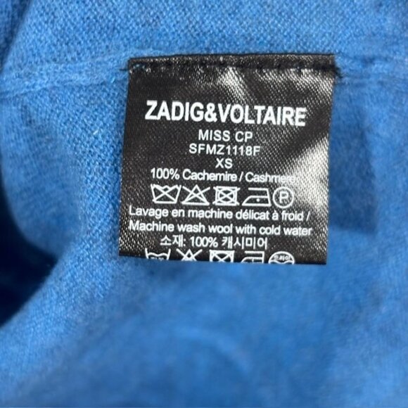 Zadig and Voltaire Cashmere Sweater Womens XS Pullover Skull Embellished - Picture 4 of 6